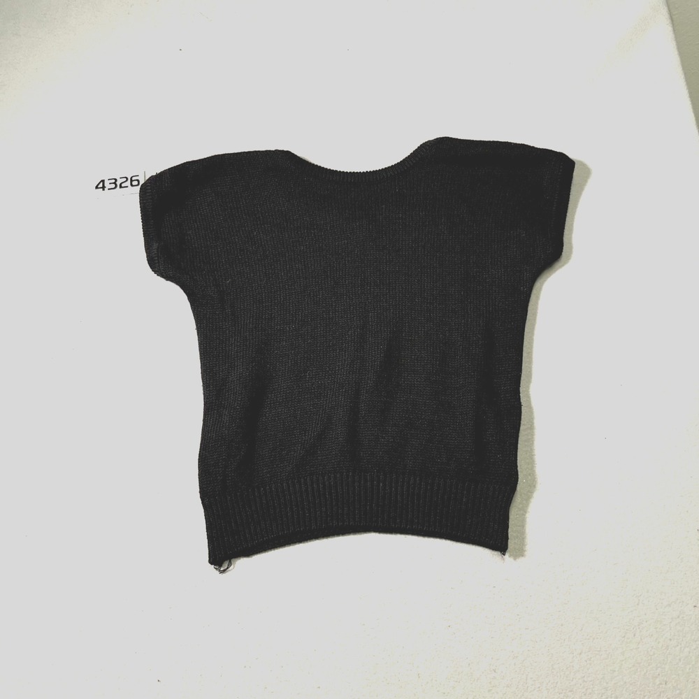 Vintage YarnWorks Vest Sweater Womens Large Black Ramie V Neck Sleeveless Winter - Picture 7 of 7